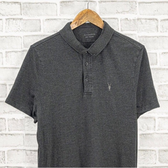 AllSaints Spitalfields Men's Large short-sleeve polo shirt - Picture 2 of 6